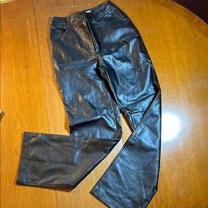 Black Faux Leather Pants